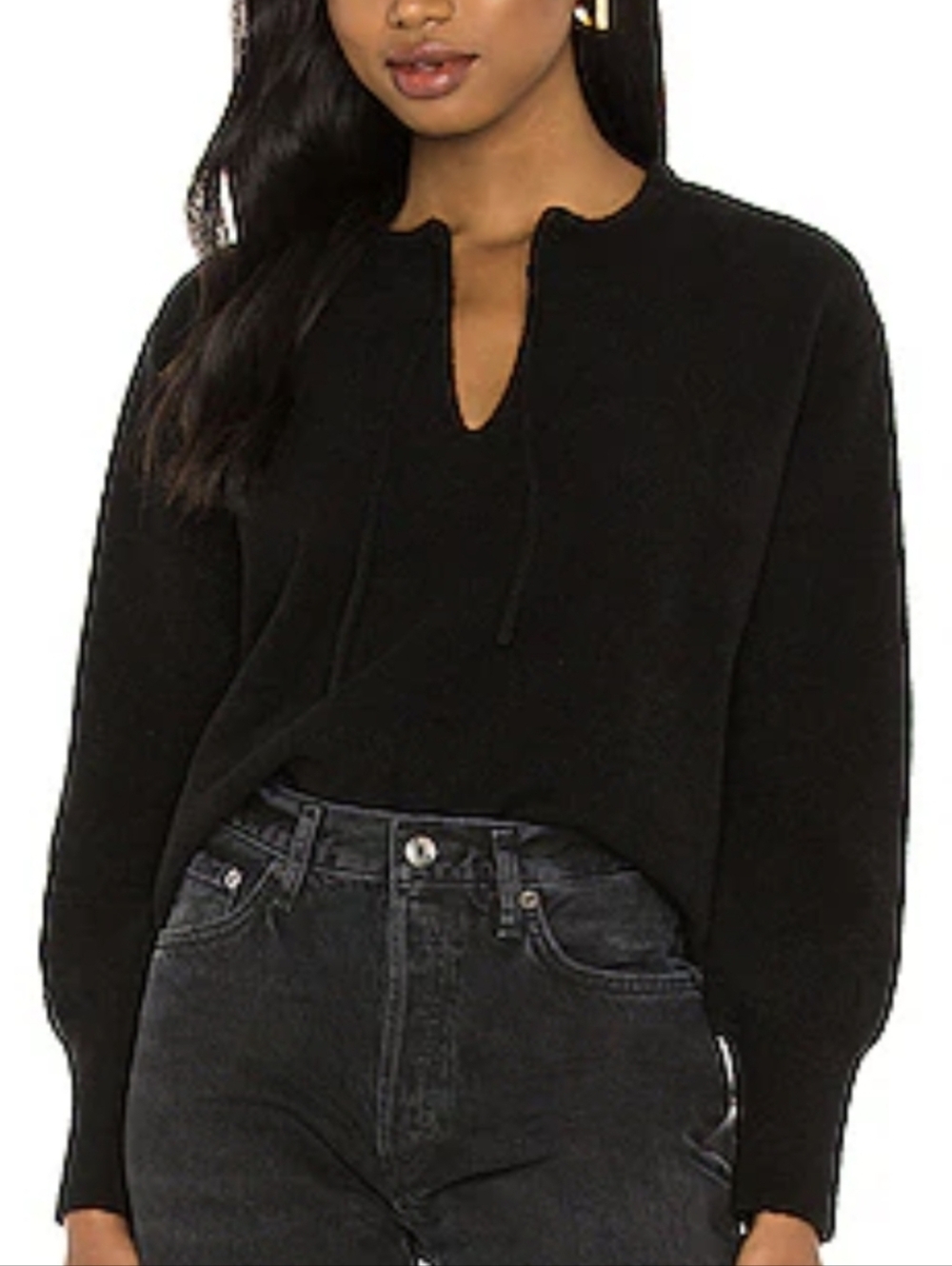 Tie Front V Neck Sweater